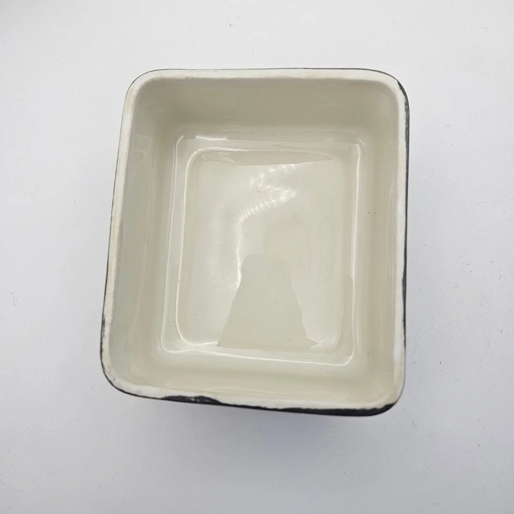Vintage Hertel Jacob Bavaria Silver Overlay Trinket Box Square Porcelain